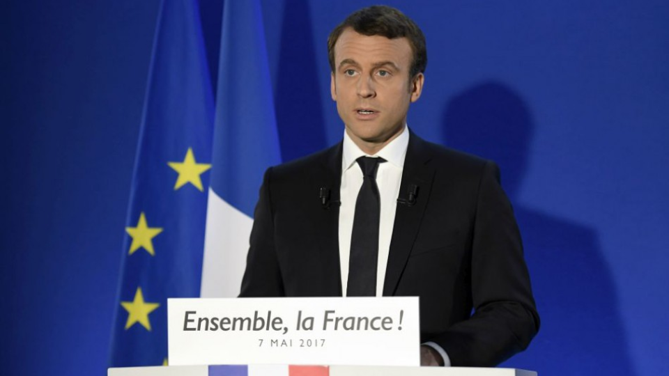 Na snímke nový prezident Francúzska Emmanuel Macron.