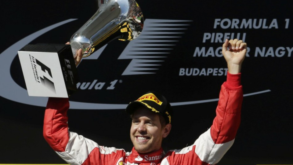 Nemecký jazdec formuly 1 na Ferrari Sebastian Vettel.