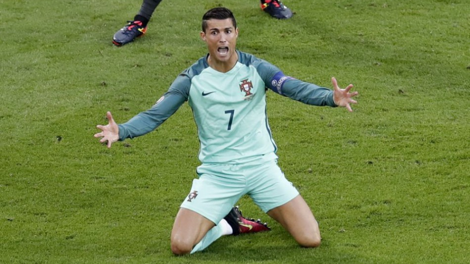 Na snímke portugalský útočník Cristiano Ronaldo.