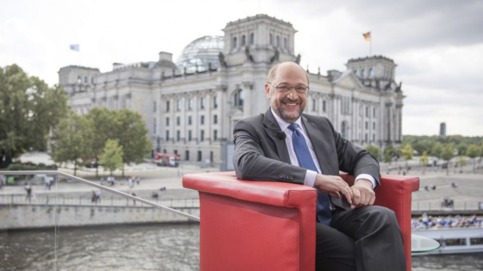 Líder nemeckej stredoľavicovej Sociálnodemokratickej strany Nemecka (SPD) na kreslo premiéra a bývalý predseda Európskeho parlamentu Martin Schulz.