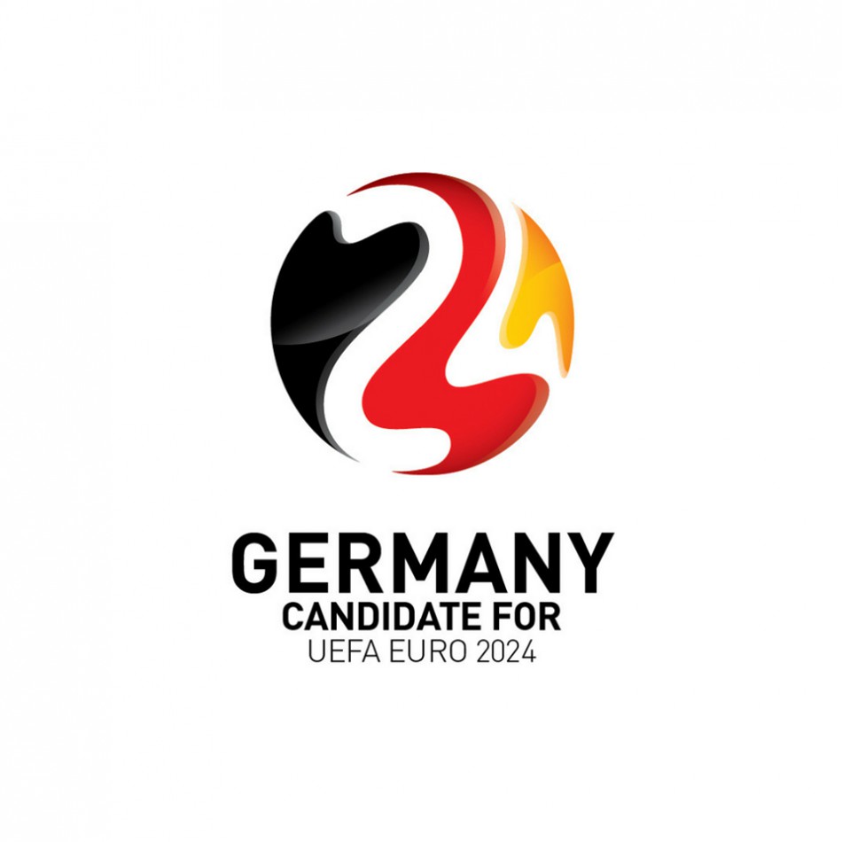 Víťazné logo kandidatúry Nemecka na usporiadanie futbalových majstrovstiev Európy v roku 2024. 7. október 2017. 