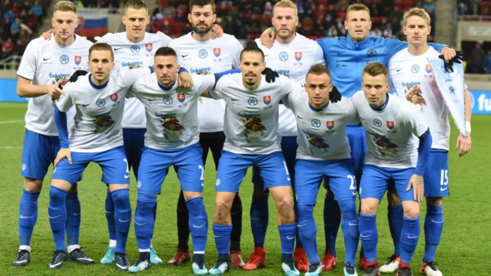 Na snímke tím slovenskej futbalovej reprezentácie, ilustračná snímka.