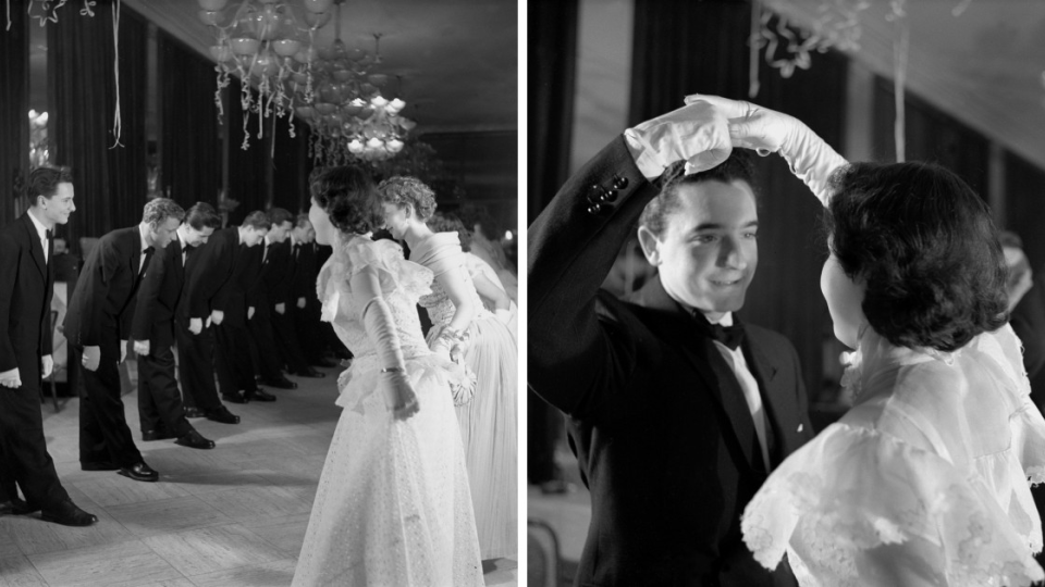 Na archívnej snímke z 18. februára 1955 v Bratislave vydarený reprezentačný medický ples.