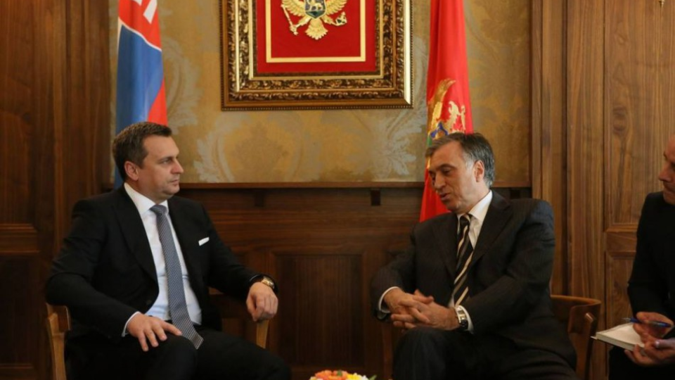  Na snímke prezident Čiernej Hory Filip Vujanović s Andrejom Dankom. 