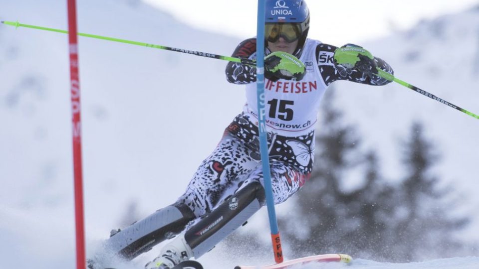 Na snímke slovenská lyžiarka Veronika Velez-Zuzulová na trati počas 1. kola slalomu Svetového pohára 28. januára 2018 v švajčiarskom Lenzerheide.