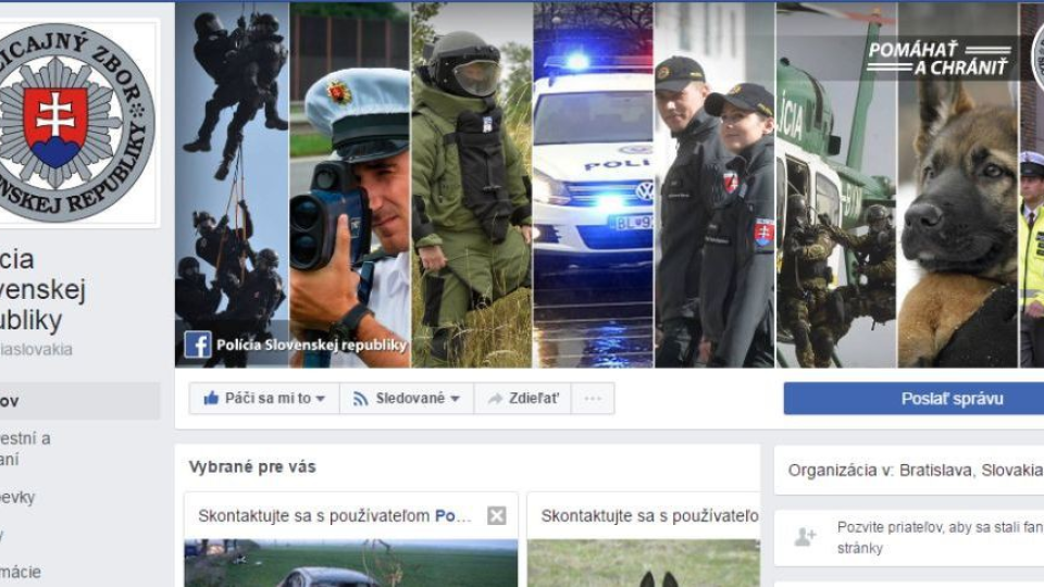 Facebook stránka Polícia Slovenskej republiky.