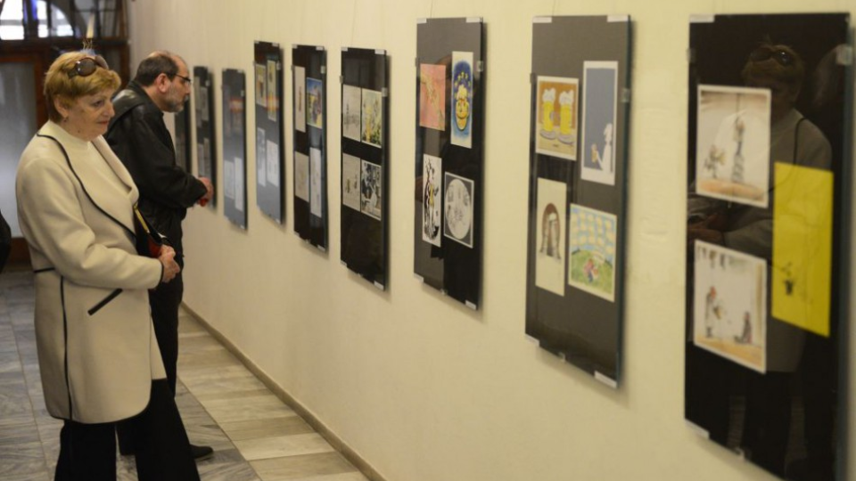 Na snímke otvorenie výstavy 22. ročníka medzinárodnej súťaže kresleného humoru Zlatý súdok v Šarišskej galérii v Prešove, archívna snímka