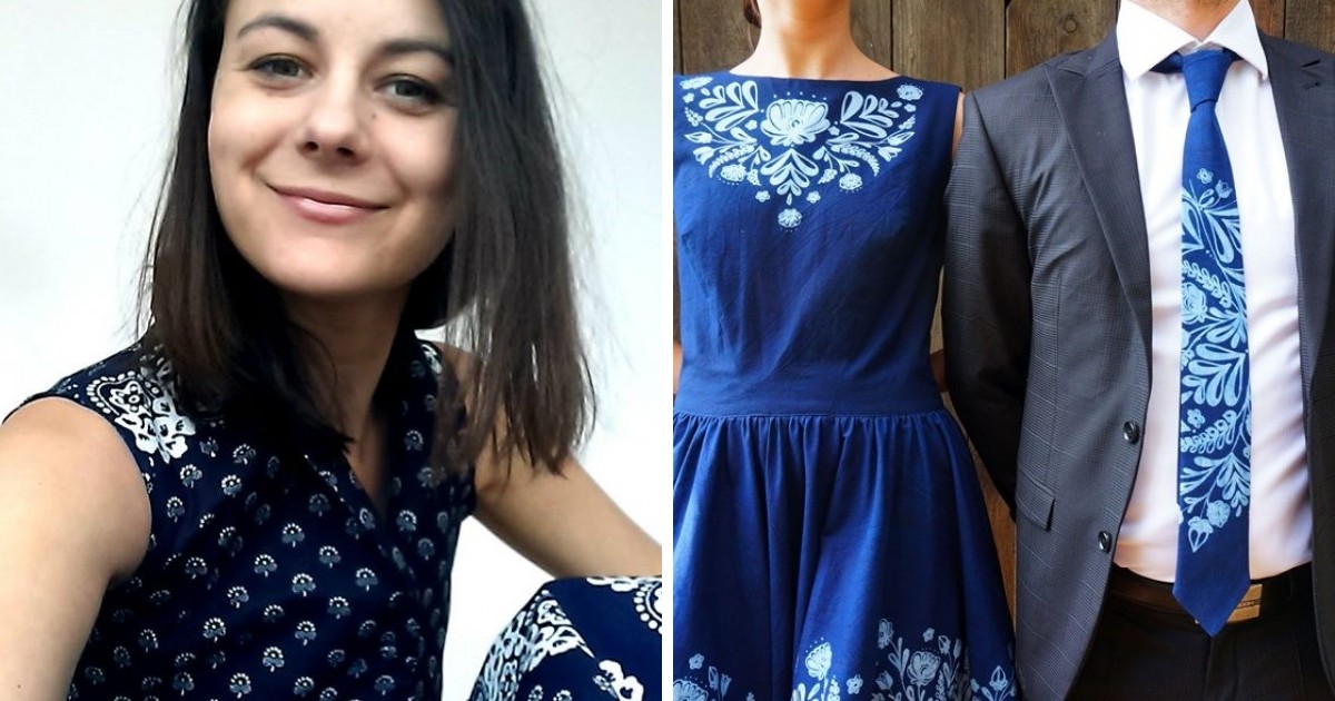 Mišena Juhász tvorí pomocou modrotlače prekrásne módne kúsky.