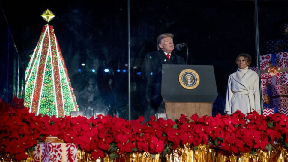 Trumpovci rozviestili vianočný stromček.