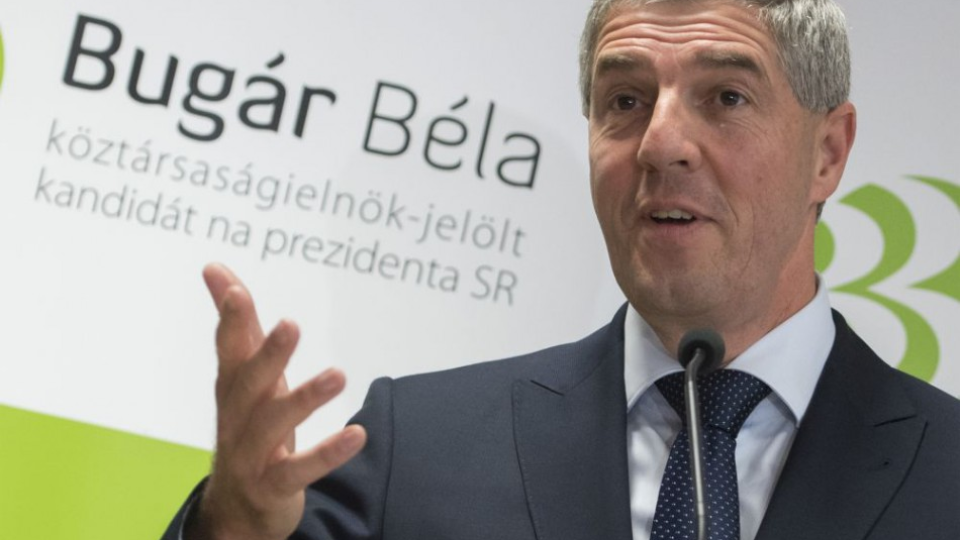 Na snímke predseda strany Most-Híd Béla Bugár počas tlačovej konferencie o svojej prezidentskej kampani 24. septembra 2018 v Bratislave.