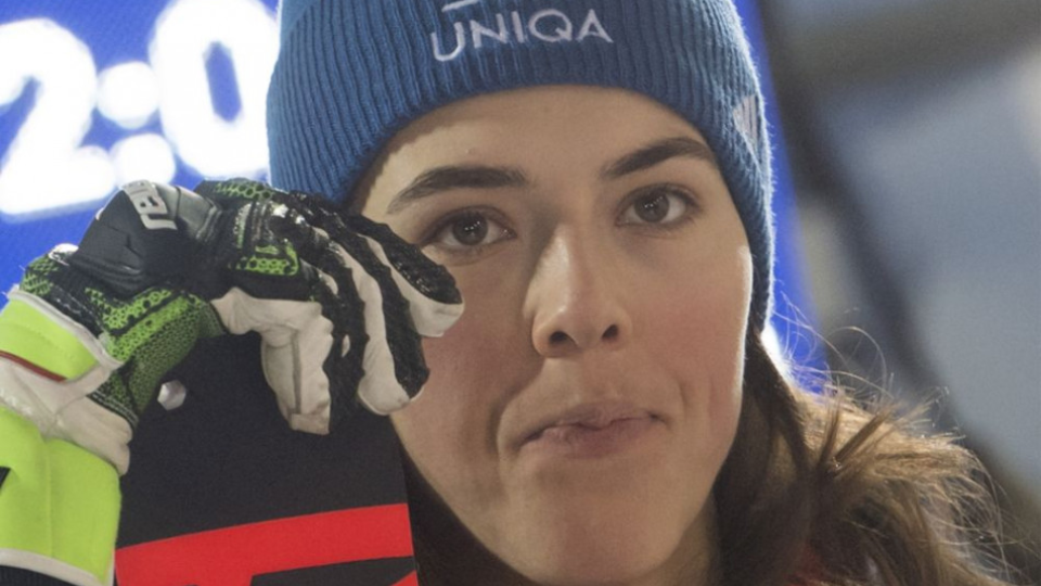 Na snímke druhá slovenská lyžiarka Petra Vlhová reaguje v cieli po pretekoch 2. kola slalomu Svetového pohára v alpskom lyžovaní v Záhrebe 5. januára 2019.