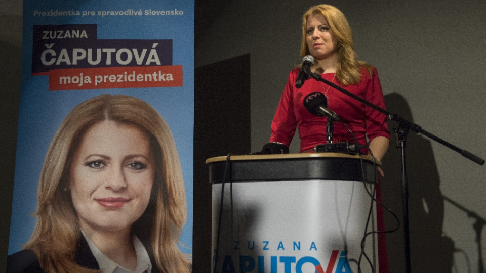 Na snímke kandidátka na prezidentku SR Zuzana Čaputová