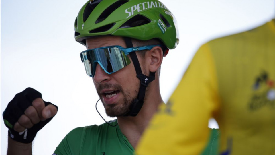 Na snímke slovenský cyklista Peter Sagan (Bora-Hansgrohe) v zelenom drese vedúceho pretekára v bodovacej súťaži pred štvrtou etapou pretekov Tour de France z Reims do Nancy (215 km) v utorok 9. júla 2019.
