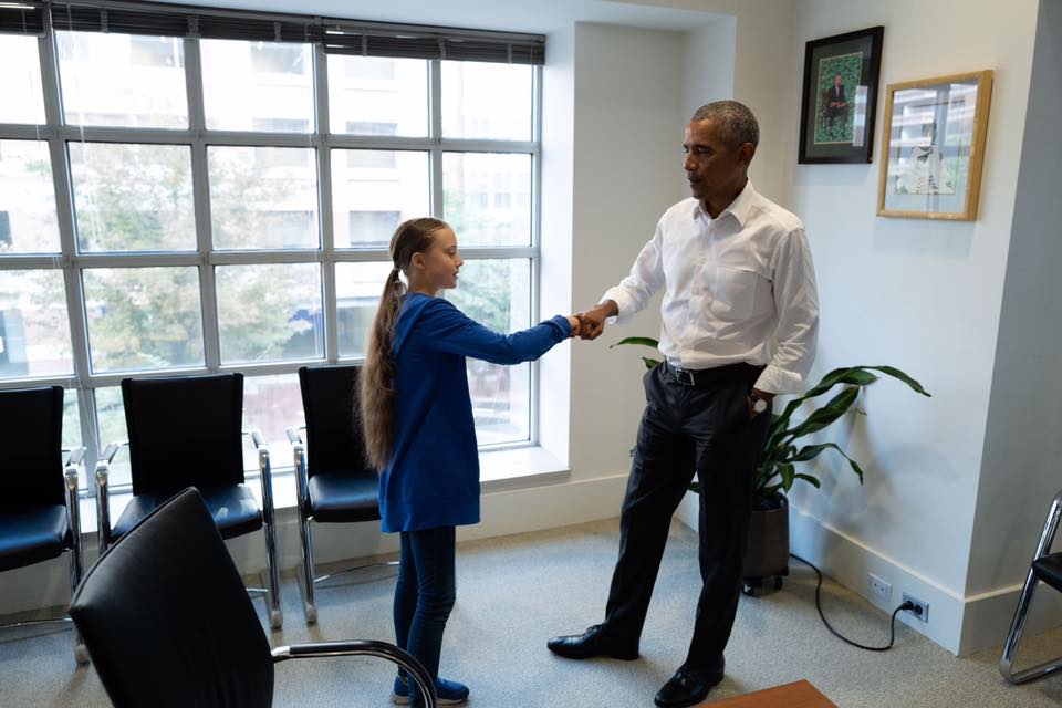 Greta Thunbergová a Barack Obama