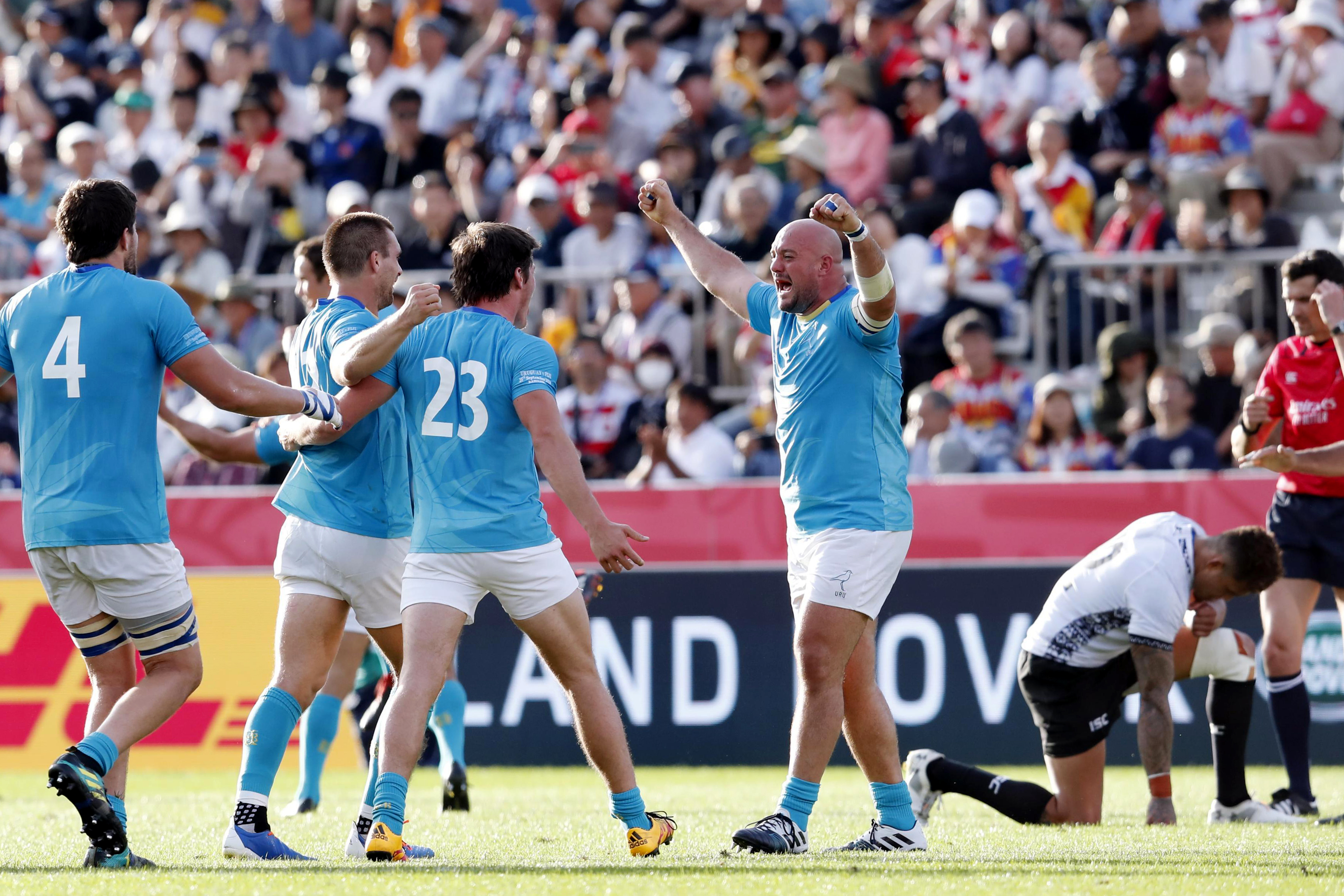 Radosť hráčov Uruguaja po triumfe nad Fidži