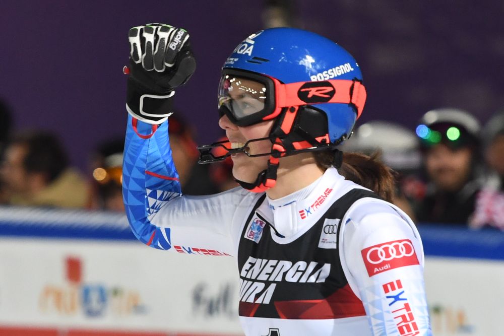 Na snímke slovenská lyžiarka Petra Vlhová po triumfe v slalome v Záhrebe
