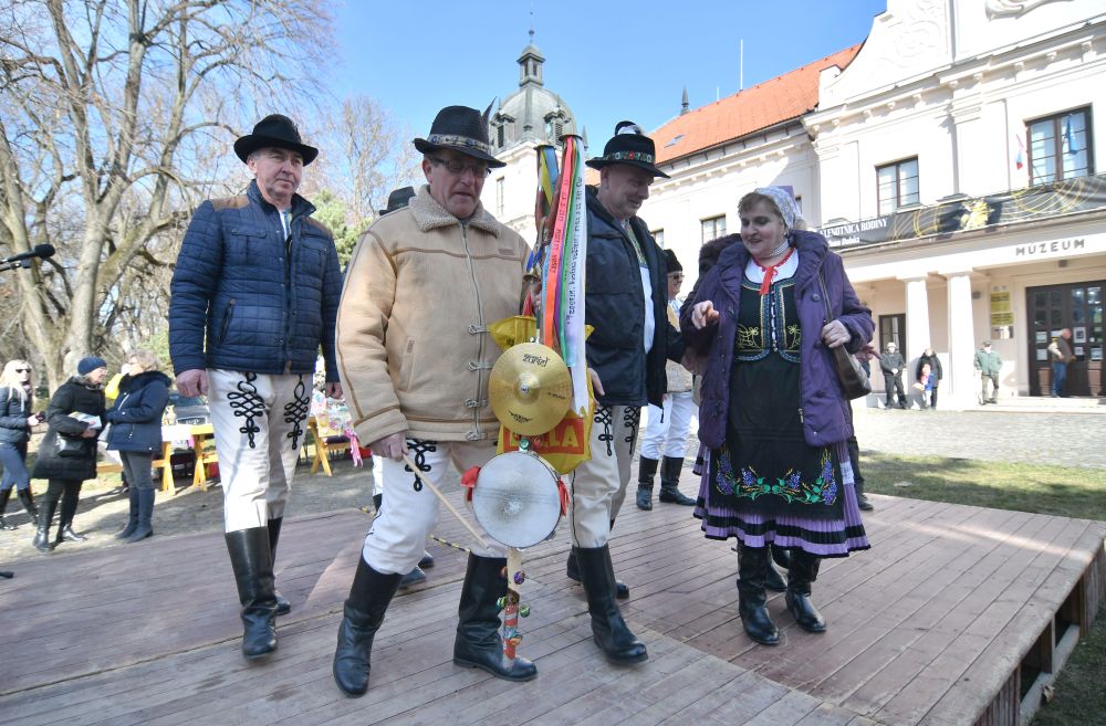 Na snímke účastníci fašiangového sprievodu počas podujatia Fašiangy 2019 v Trebišove