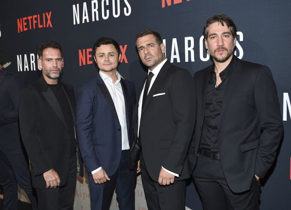 Herci Francisco Denis, Arturo Castro, Pepe Rapazote a Alberto Ammann prichádza na premiéru tretej série seriálu Narcos