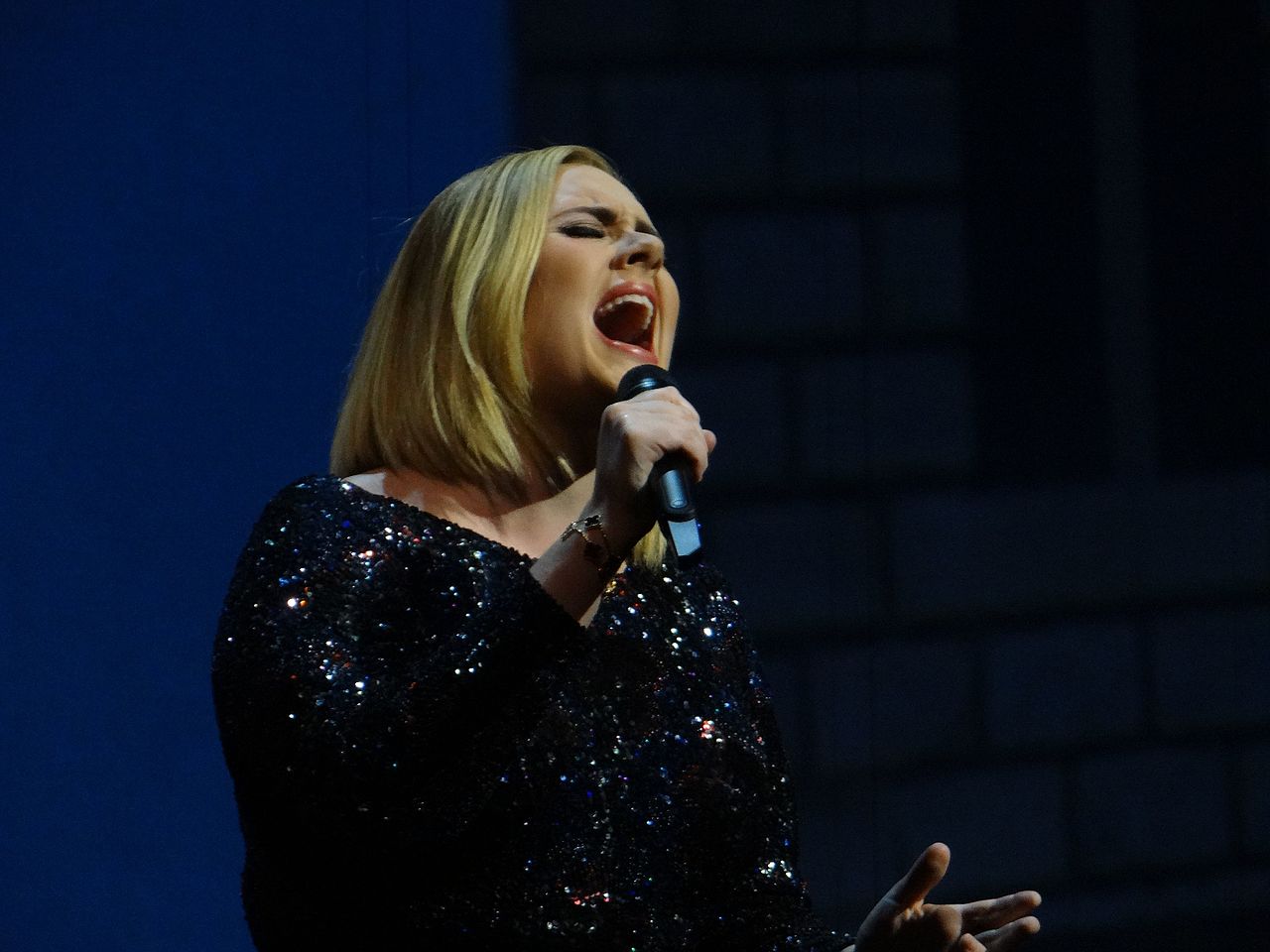 Adele počas koncertu v americkom Nashville v roku 2016