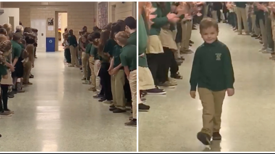 VIDEO: Keď sa chlapček vrátil do školy po 3-ročnom boji s rakovinou, na chodbe ho čakalo krásne prekvapenie
