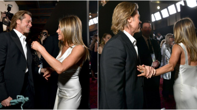 Vrúcne zvítanie Brada Pitta a Jennifer Aniston dnes pobláznilo internet. Fanúšikovia dúfajú len v jedno