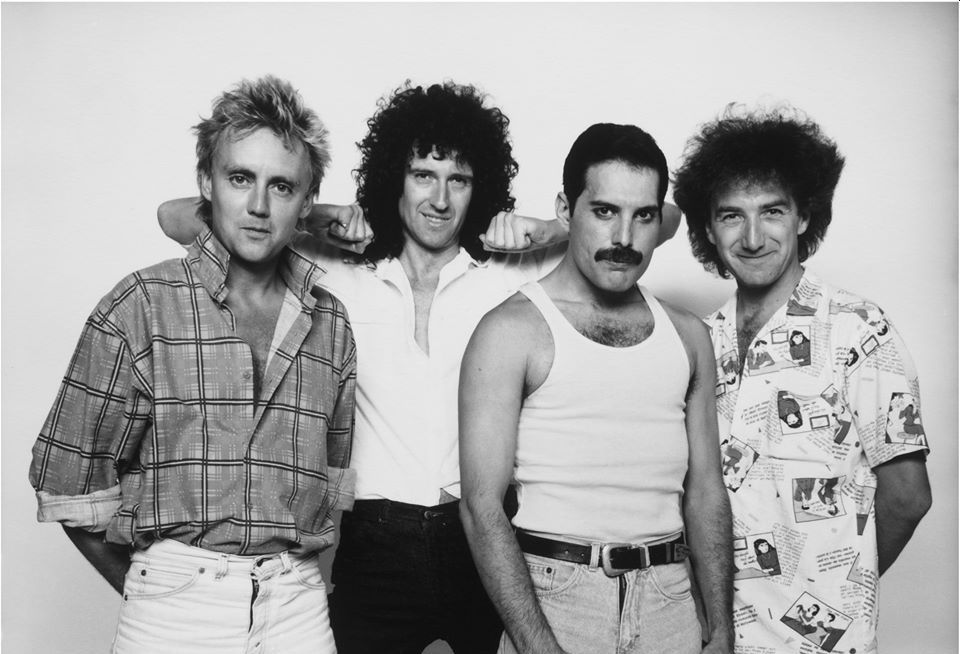 Kapela Queen, zľava: Roger Taylor, Brian May, Freddie Mercury a John Deacon