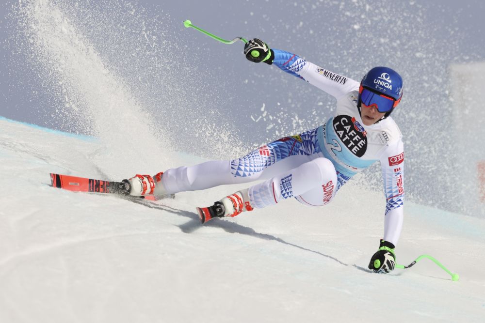 Petra Vlhová počas zjazdu žien Svetového pohára v alpskom lyžovaní vo švajčiarskom stredisku Crans Montana