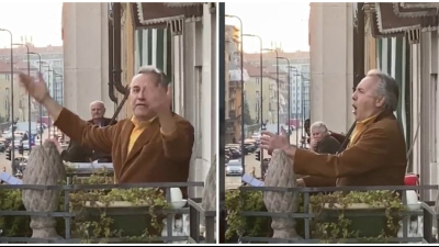 Talian vyšiel na balkón a počas karantény zaspieval operu. Jeho vystúpenie očarilo susedov aj internet