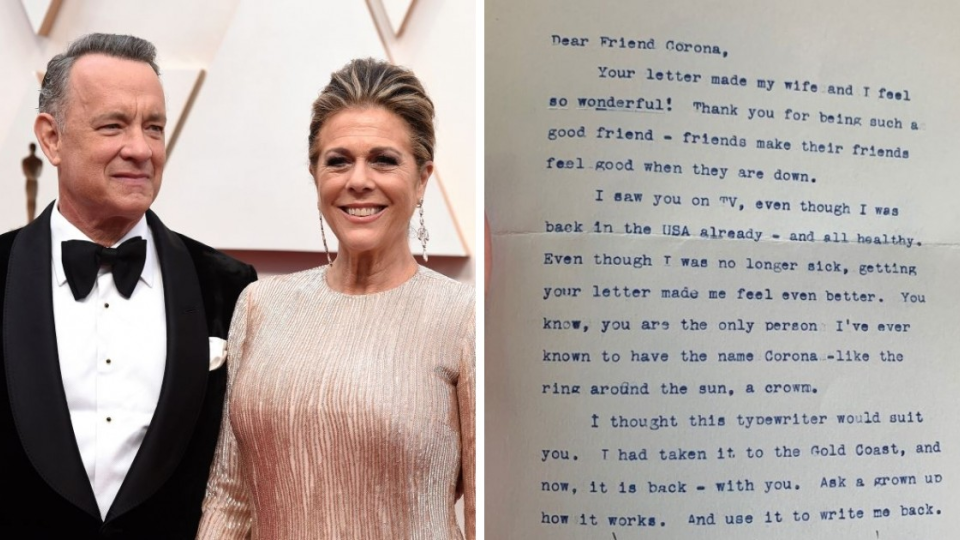 Toma Hanksa s manželkou Ritou Wilsonovou dojal úprimný list od malého chlapca.  