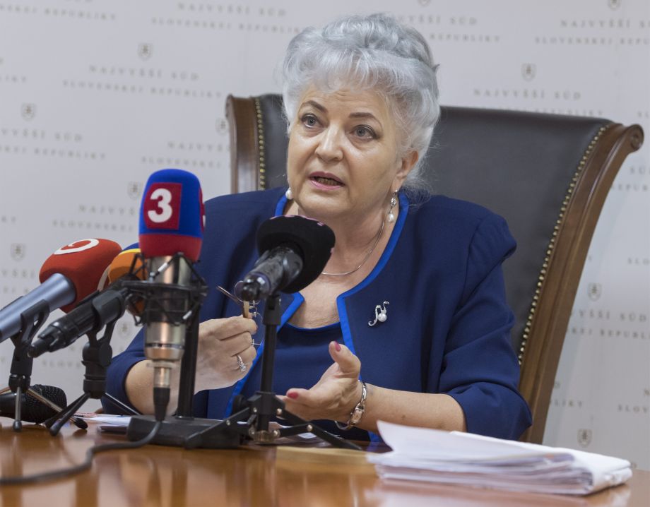 Na snímke bývalá predsedníčka Najvyššieho súdu Slovenskej republiky Daniela Švecová