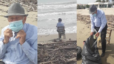 92-ročný starček denne cestuje desiatky kilometrov, aby videl more: Na pláži vždy pozbiera odpadky