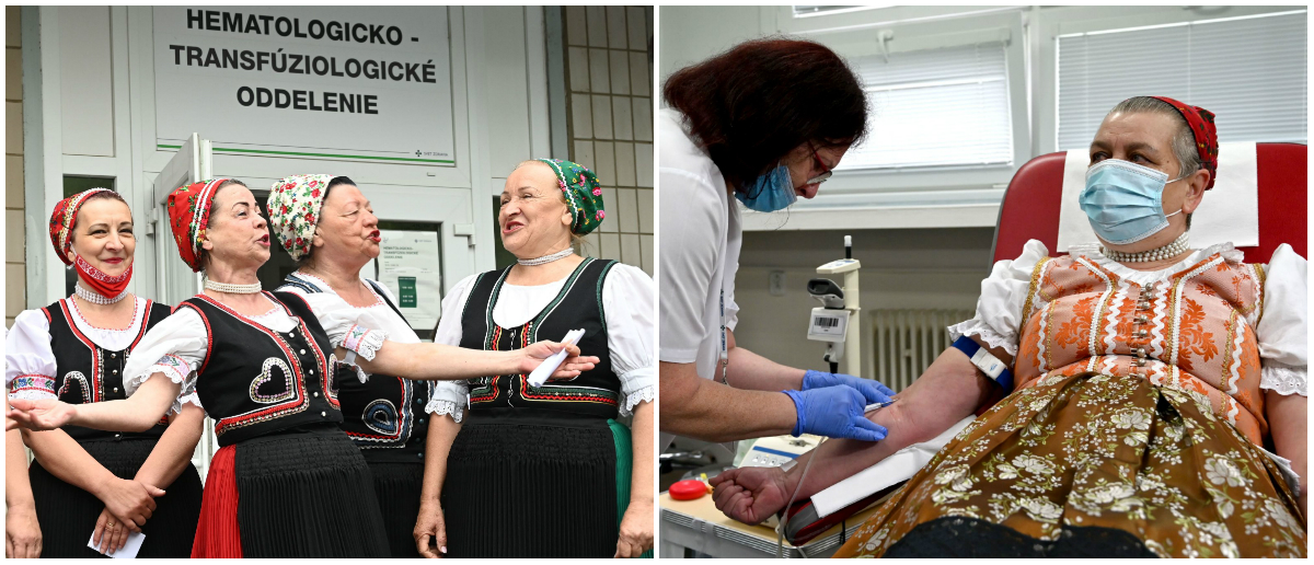 Za darovanie krvi sa v piatok ráno poďakovali v nemocnici vo Vranove nad Topľou folklórom.