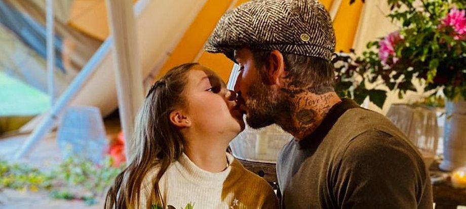 Futbalista David Beckham s dcérou Harper