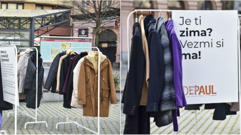 Na snímke teplé oblečenie pre ľudí bez domova, ktoré zabezpečila organizácia Depaul Slovensko