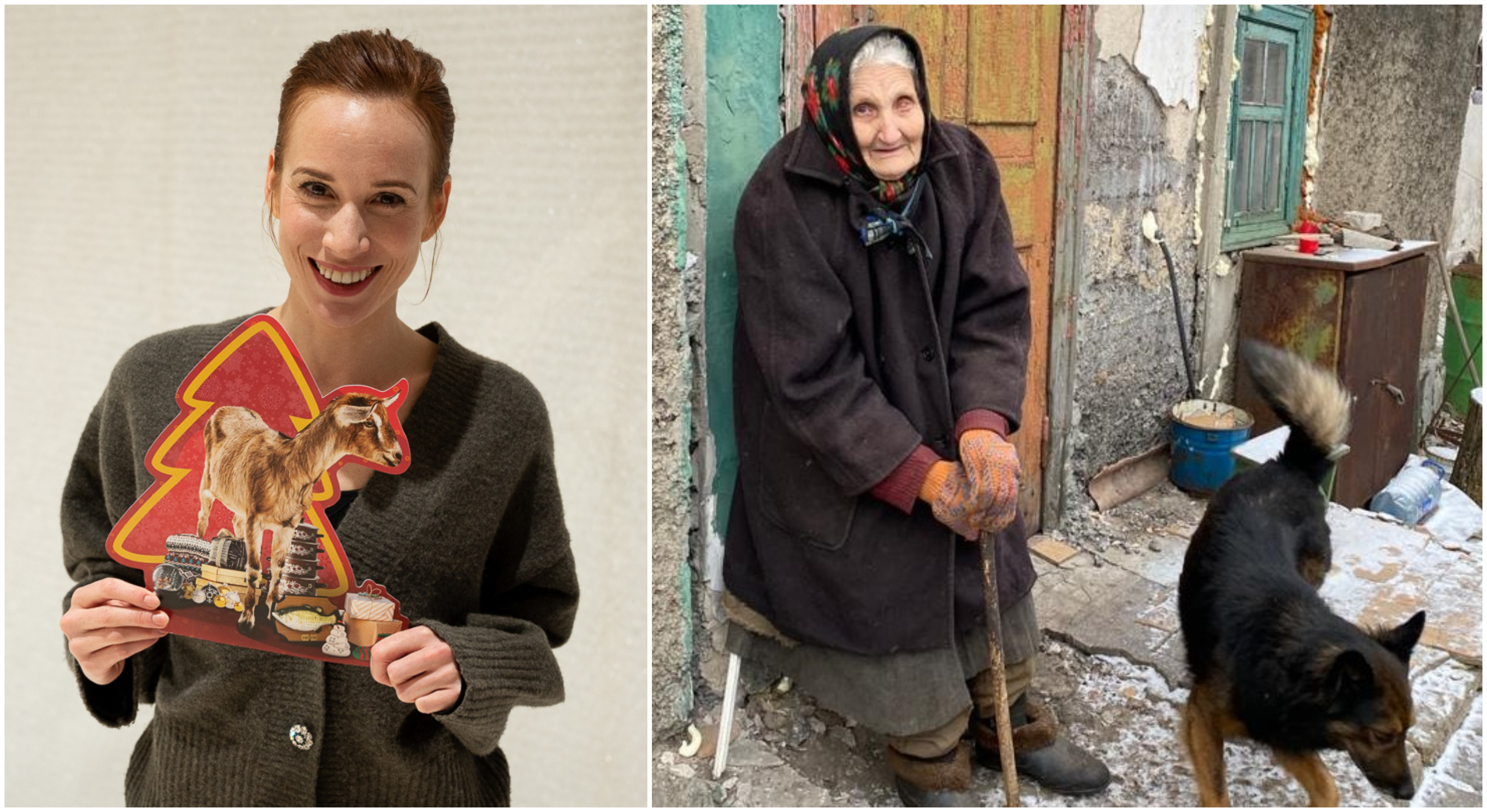 Na snímke je podporovateľka Táňa Pauhofová a pani Sofia, 82-ročná starká, ktorej Človek v ohrození vďaka Skutočným darčekom pomohol. 