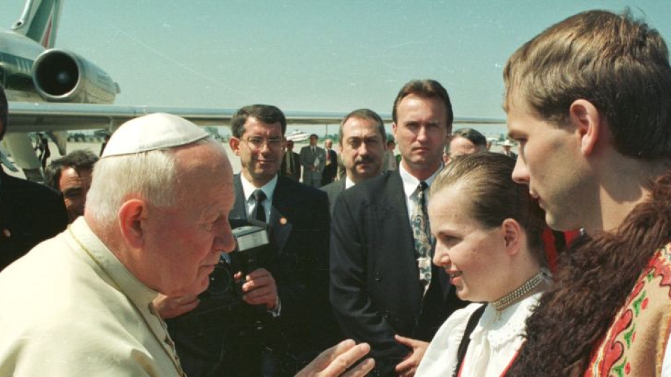 Privítanie pápeža Jána Pavla II. v Bratislave 30. júna 1995.
