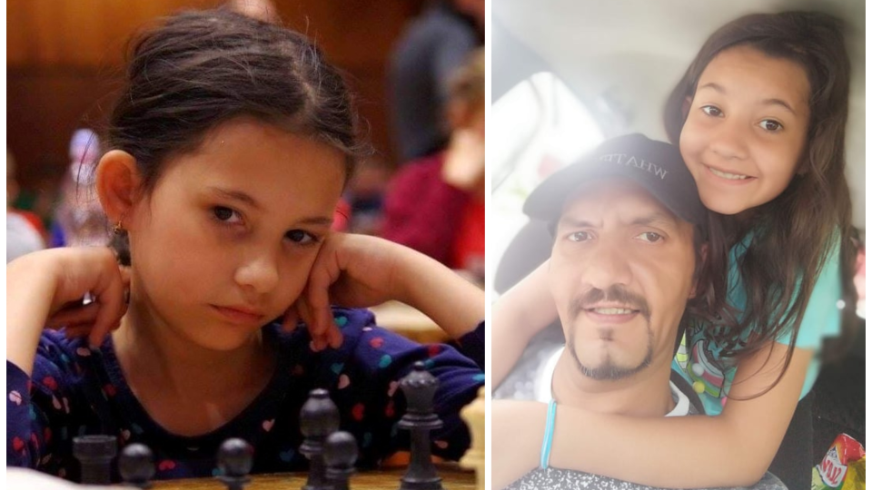 Agátka Berková a jej otec Milam Berko, ktorý je šachovým trénerom a pôsobí aj v médiách.