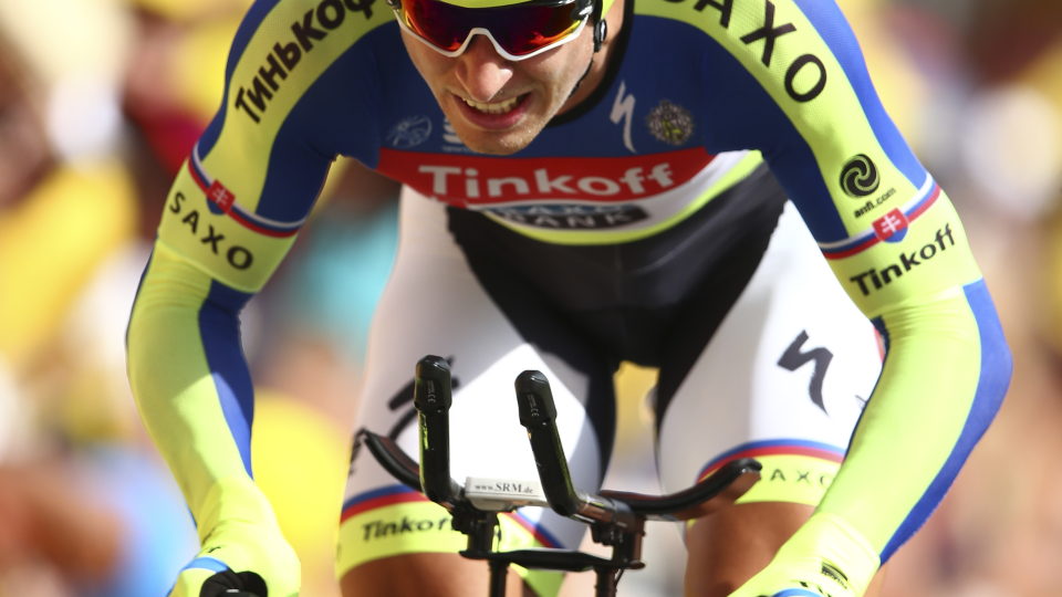 EBE 87 Utrecht - Na snímke slovenský cyklista Peter Sagan z tímu Tinkoff-Saxo v cieli časovky jednotlivcov na 13,8 km, ktorá otvorila 102. ročník cyklistikcých pretekov Tour de France (TdF ) v uliciach holandského Utrechtuv sobotu 4. júla 2015.
