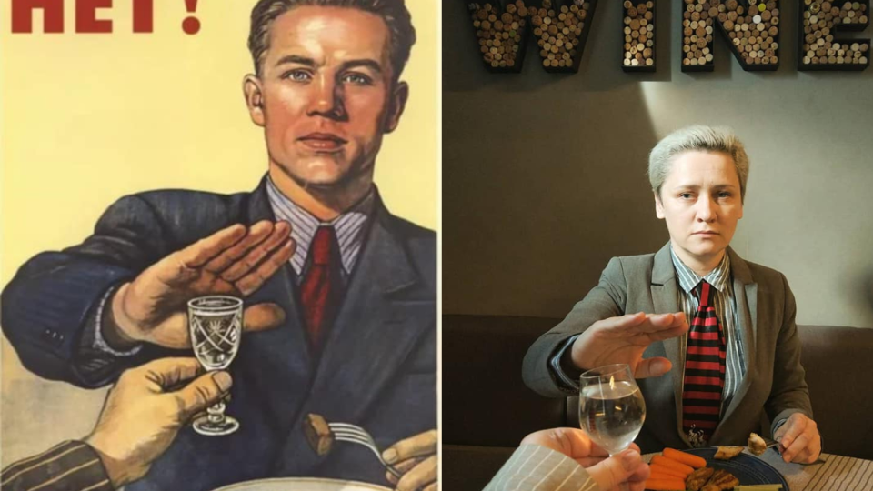 Sovietsky plagát proti alkoholizmu.
