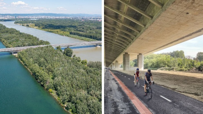 FOTO: Pozrite sa, ako vyzerá šiesty bratislavský most cez Dunaj, ktorý sprejazdnili pre autá i cyklistov