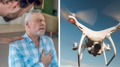 Dron zachránil muža, ktorý dostal infarkt. Defibrilátor k nemu priniesol za neuveriteľne krátku dobu