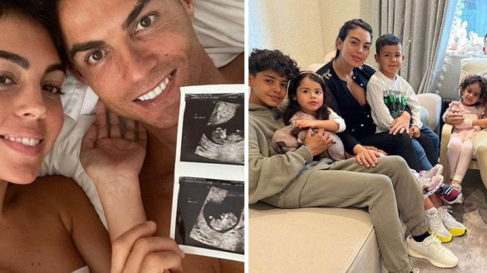 Cristiano Ronaldo a Georgina s rodinou