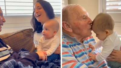 VIDEO: Pre chorobu už dlhé mesiace nič nepovedal. Keď mu na kolená položili malú vnučku, stal sa zázrak