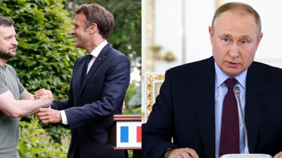 Emmanuel Macron sa stretol v Kyjeve s Volodymyrom Zelenskym / Vladimír Putin