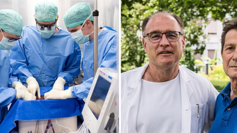 Chirurg prof. Pierre-Alain Clavien a zachránený pacient po úspešnej transplantácii 