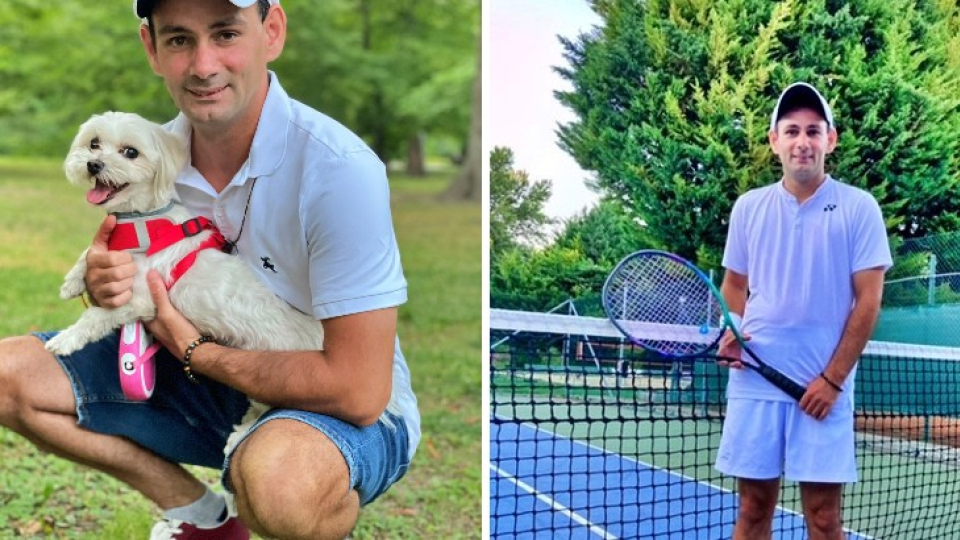 Peter Rigo vo voľnom čase venčí svoju sučku alebo hrá tenis.