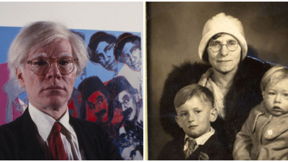 Andy Warhol s mamou Juliou a bratom Johnom