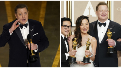 VIDEO: Udeľovanie Oscarov ovládli jeden film a Brendan Fraser. Pri preberaní ceny nedokázal skryť dojatie