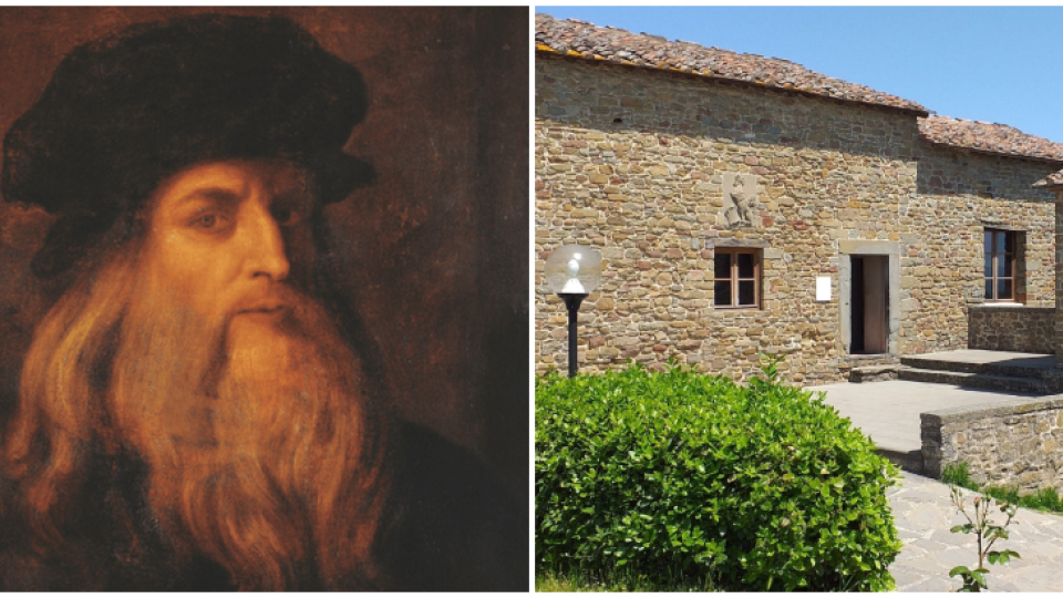Leonardo da Vinci a jeho možný rodný dom.