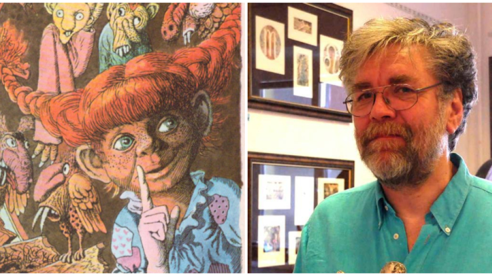 Peter Kľúčik a jeho ilustrácia z knižky Pippi dlhá pančucha.
